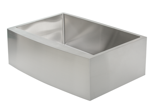 Stainless Steel Butler Sink - 762mm by Savile Row - single bowl stainless steel farmhouse sink - angled view
