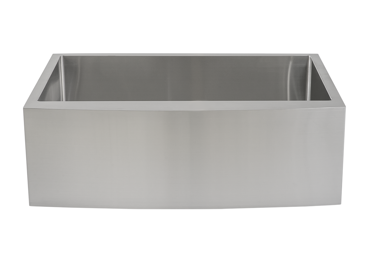 Stainless Steel Butler Sink - 762mm by Savile Row - single bowl stainless steel farmhouse sink - front view